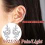 Silvora Sterling Silver Non-Piercing Ear Cuff Earrings, Helix Cartilage Cuff Earrings Set for Women Teen Girls with Delicate Brand Packaging