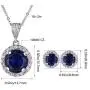 AMYJANE Halo Crystal Jewelry Set - Sterling Silver Round Cubic Zirconia Crystal Bridal Pendant Necklace Earrings Set for Wedding Bride Bridesmaids AMYJANE Halo Crystal Jewelry Set - Sterling Silver Round Cubic Zirconia Crystal Bridal Pendant Necklace Earrings Set for Wedding Bride Bridesmaids