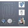 Leafael Infinity Love Heart Jewelry Set Bundle with Light Sapphire Blue Birthstone Crystal for March & December, Gifts for Women, Necklace & Earrings , Silver-tone