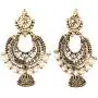 Efulgenz Boho Vintage Antique Gypsy Tribal Indian Oxidized Gold Pearl Drop Jhumki Chandbali Dangle Earrings Set Jewelry Efulgenz Boho Vintage Antique Gypsy Tribal Indian Oxidized Gold Pearl Drop Jhumki Chandbali Dangle Earrings Set Jewelry