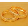 Touchstone ''Golden Bangle Collection Traditional Fine Jali Wire Mesh Work Thick Indian Bollywood Designer Jewelry Metal Kada Bangle Bracelets. Set of 2 in Antique Gold Tone for Women