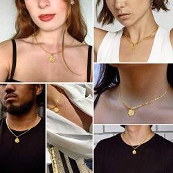 ChainsPro 26 Letter Necklace, Men/Women Initial Pendant with Chain 16''+2'', 18K Gold Plated (Send Gift Box)