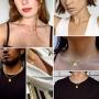 ChainsPro 26 Letter Necklace, Men/Women Initial Pendant with Chain 16''+2'', 18K Gold Plated (Send Gift Box)