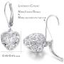 Sllaiss Heart Earrings Hollow Shaped S925 Sterling Silver Leverback Earrings for Women Girls Dangle Drop Earrings
