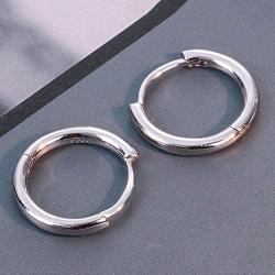 Small Silver Hoop Earring for Women/Men 925 Sterling Silver Hypoallergenic Dainty Thin Cartilage Earring Round Circle Earrings