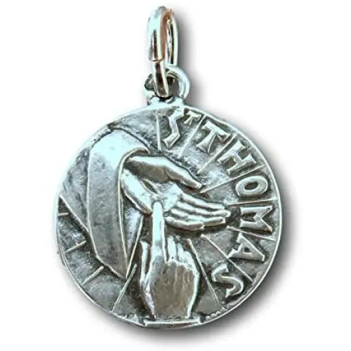 Sterling Silver Doubting Thomas Medal - St Thomas The Apostle Medal - Antique Replica