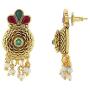 Aheli Beautiful Gold Tone Bollywood Party Wear Ethnic Festive Wedding Pendant Necklace Set Indian Traditional Fashion Jewelry for Women