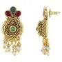 Aheli Beautiful Gold Tone Bollywood Party Wear Ethnic Festive Wedding Pendant Necklace Set Indian Traditional Fashion Jewelry for Women