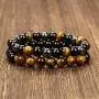 Vinswet 2PCS 8mm Black Obsidian Tiger Eye Beaded Couples Bracelets, Elastic Natural Stone Chakra Men Bracelet Matching Distance Bracelets for Men Women 7.5'' Vinswet 2PCS 8mm Black Obsidian Tiger Eye Beaded Couples Bracelets, Elastic Natural Stone Chakra Men Bracelet Matching Distance Bracelets for Men Women 7.5''