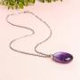 iSTONE Gemstone Crystal Necklace for Women Healing Stone Pendant Jewelry for Men Pendulum Divination Energy Healing Crystals Chakra Stones Necklace (20 Inches Stainless Steel Chain)