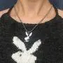 jewelry world Playboy Bunny Necklace, 24'' Rolo Chain in Pure 304 Stainless, with Antiqued Zinc Alloy Play Boy Rabbit Charm Pendant jewelry world Playboy Bunny Necklace, 24'' Rolo Chain in Pure 304 Stainless, with Antiqued Zinc Alloy Play Boy Rabbit Charm Pendant