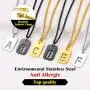 Richsteel Initial Letter Dog Tag Necklace for Men Women Stainless Steel/18K Gold/Black Plated Military Tag Pendant with Spiga Chain Monogram Jewelry(with Gift Box)