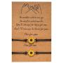 JEVI Sunflower Boho Bracelet Friendship Jewelry for Women Girl Friend Handmade Distance Bracelets for 2