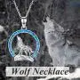 YFN Wolf Pendant Necklace 925 Sterling Silver Cubic Zirconial Wolf Moon Necklace 18'' Birthday Day Jewelry for Girlfriend Wife YFN Wolf Pendant Necklace 925 Sterling Silver Cubic Zirconial Wolf Moon Necklace 18'' Birthday Day Jewelry for Girlfriend Wife