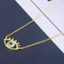 Evil Eye Necklace with 925 Sterling Silver Inside Rose Gold White Gold 14K Gold Plated Good Luck Pendant Necklace Cute Blue Sparkling CZ Cubic Zirconia Jewelry Gift for Woman Girls