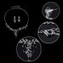 EVER FAITH Flower Leaf Necklace Earrings Set Austrian Crystal