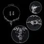 EVER FAITH Flower Leaf Necklace Earrings Set Austrian Crystal EVER FAITH Flower Leaf Necklace Earrings Set Austrian Crystal