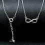 Brands Rose Gold & Platinum Plated Infinity Necklace Cubic Zirconia Pave 8 Shaped Pendant Jewelry Gifts for Women Girlfriend ZY056