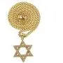 JAJAFOOK Star of David Pendant 18K Yellow Gold Iced Out Solid Jewish Necklace Jewelry, Cuban Chain JAJAFOOK Star of David Pendant 18K Yellow Gold Iced Out Solid Jewish Necklace Jewelry, Cuban Chain
