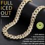 PY BLING Hip Hop Mens Full Iced Out 15mm 18K Gold/White Rose Gold Plated CZ Miami Cuban Link Chain Choker 18''-24'' Necklace or 8.5'' Bracelet