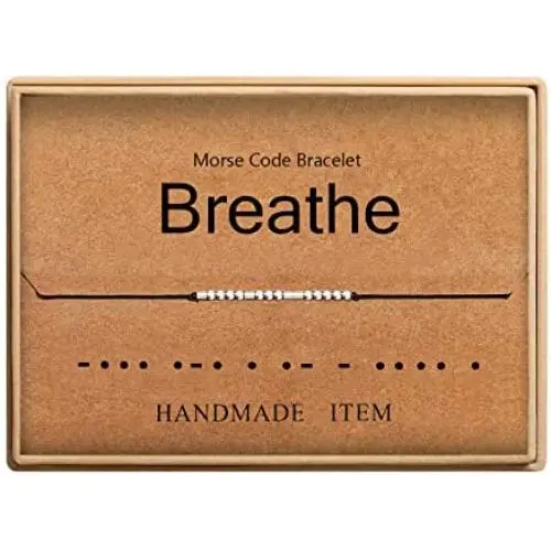 Lcherry Morse Code Bracelet Handmade Beads on Silk Cord Bracelet Friendship Gifts for Women