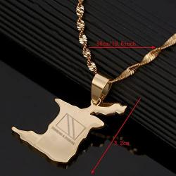 Trinidad and Tobago Map Flag Pendant Necklace Gold Color Trendy Country Map Jewelry Gifts