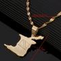 Trinidad and Tobago Map Flag Pendant Necklace Gold Color Trendy Country Map Jewelry Gifts