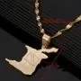 Trinidad and Tobago Map Flag Pendant Necklace Gold Color Trendy Country Map Jewelry Gifts