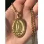 Men Women Gold Finish Our lady of guadalupe holy pendant necklace Stainless Steel Jewelry Catholic Mary ,the Holy Mother of God 24'' Rope Chain Set