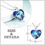 WOTEER Mom Necklace for Mom Birthday I Love You Mom Blue Crystal Necklace for Mom from Daughter