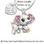 Cute Elephant Necklace for Teen Girls Pink Crystal CZ Heart Elephant Pendent Animal Jewelry Gifts