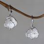 NOVICA .925 Sterling Silver Drop Earrings Petite Camellia