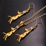 U7 Cute Cat Necklace Rhinestone with Chain Platinum/18K Gold Plated Girls Charm Smooth Collarbone Necklace