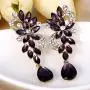 BriLove Womens Bohemian Boho Crystal Flower Wedding Bridal Chandelier Teardrop Bling Clip-On Dangle Earrings BriLove Womens Bohemian Boho Crystal Flower Wedding Bridal Chandelier Teardrop Bling Clip-On Dangle Earrings