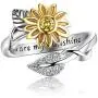 AILAAILA You are My Sunshine Sunflower Ring Stainless Steel Adjustable Cubic Zirconia Jewelry Size 4-10 AILAAILA You are My Sunshine Sunflower Ring Stainless Steel Adjustable Cubic Zirconia Jewelry Size 4-10