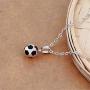 Classic Football Soccer Ball Pendant Necklace, AILUOR Fashion Stainless Steel Enamel Football World Cup Jewelry for women men Girls Gift, 20”