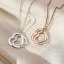Oak&Luna Love Two Interlocking Hearts Necklace Personalized Engraved Custom Made Jewelry for Her