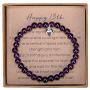 Gifts for 13 Year Old Girl Amethyst Bead Bracelet with Sterling Silver Heart Charm 13th Birthday Gifts for Girls with Card and Gift Box