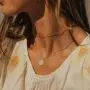 Mevecco Layered Coin Necklace 18k Gold Plated Vintage Disk Hammered Pendant Necklace Goddess Worship Celebrity Circle Medal Reversible Chic Genuine Elegant Keepsake Gift