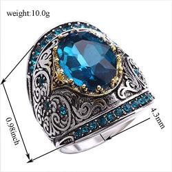 HSQYJ Retro Cocktail Statement Ring Gold Silver Two Tone Engagement Love Rings Wedding Bands Classical Carving Oval Cubic Zircon Luxury Party Woman Jewelry Finger Ring for Women Girl