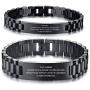 MEALGUET His & Hers Stainless Steel Love Quote Engraved Couple Link Bracelets Wristband for Lover Husband Wife Boyfriend Girlfriend,Valentines Day Gift