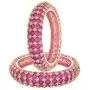 Ratnavali Jewels Jewels CZ Zirconia Gold Tone Red Diamond Elegant Bollywood Wedding Kada Bangles Jewelry Women