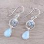 NOVICA Multi-Gem Larimar .925 Sterling Silver Dangle Earrings, Gleaming Daylight
