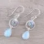 NOVICA Multi-Gem Larimar .925 Sterling Silver Dangle Earrings, Gleaming Daylight NOVICA Multi-Gem Larimar .925 Sterling Silver Dangle Earrings, Gleaming Daylight