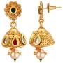 Aheli Elegant Gold Tone Crafted Ethnic Festive Wedding Party Wear Choker Necklace Jhumki Earrings Set for Indian Women Traditional Fashion Jewelry