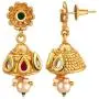 Aheli Elegant Gold Tone Crafted Ethnic Festive Wedding Party Wear Choker Necklace Jhumki Earrings Set for Indian Women Traditional Fashion Jewelry