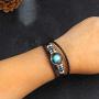 2Pcs Zodiac Necklace Bracelet Set for Men Zodiac Sign Jewelry Leather Constellations Zodiac Bracelet for Men Zodiac Gifts for Women