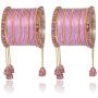 Ratna Indian Bollywood Bangles Women Wedding & Party Wear Pakistani Matching Outfit Color Latken Dangle Drop Bridal Bangle Set Pair Jewelry
