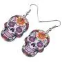 NEWEI Acrylic Halloween Skeleton Skull Earrings Drop Dangle Fashion Jewelry For Girl Women Gift