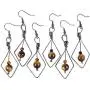 Nupuyai Crystal Stone Beads Dangle Earrings for Women, Handmade Wire Wrapped Rhombus Geometric Healing Jewelry for Reiki Nupuyai Crystal Stone Beads Dangle Earrings for Women, Handmade Wire Wrapped Rhombus Geometric Healing Jewelry for Reiki